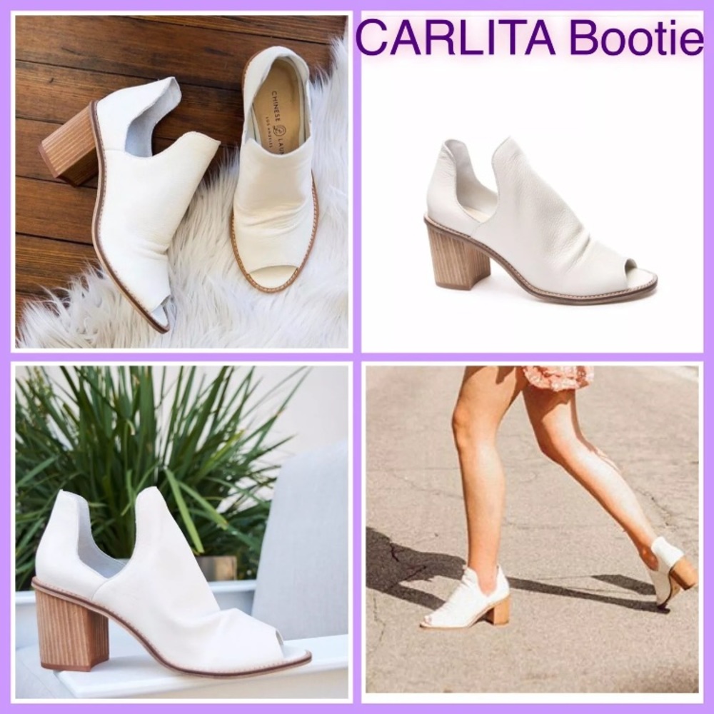 CARLITA Open-Toed White Ankle Booties size 5(35)